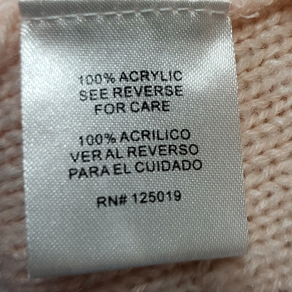 Joseph A - Peach, Cowl Neck, Cable Knit Sweater with Loose Fit Waist - Size S - Picture 5 of 6